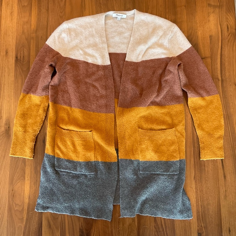 Madewell Fall Striped Wool-Blend Cardigan